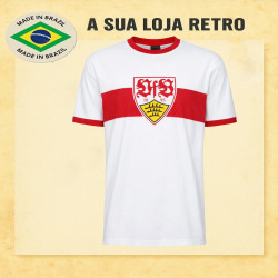 Camisa retrô Stuttgart branca gola careca - ALE
