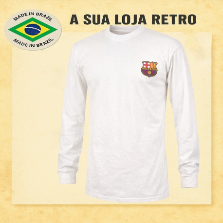 Camisa retrô FC barcelona Branca ML- 1960