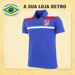 Camisa retrô Atlético Madrid Azul 1986