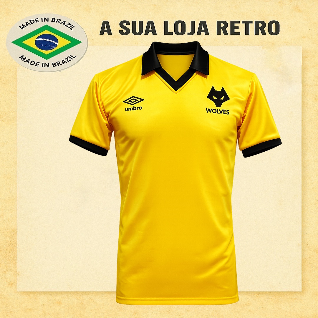 Camisa retrô. Wolverhampton Wanderers F.C. 1984