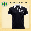 Camisa retrô de Rugby All Blacks Cordinha