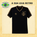 Baby look Retrô Grêmio Preta Dourado