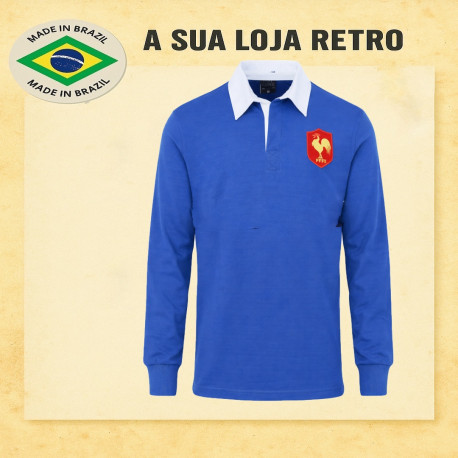 Camisa retrô de rugby frança ml 1980