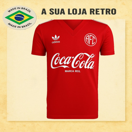 Camisa retrô América- RJ vermelha coca cola