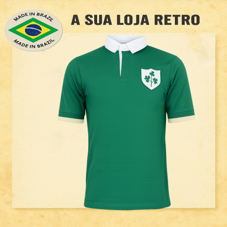 Camisa retrô Irlanda polo rugby 