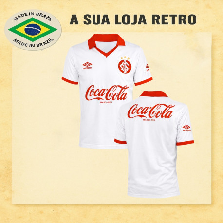 Camisa retro Internacional branca umbro manga curta