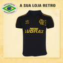 Camisa retrô Flamengo Preta DRYFIT Dourada Lubrax