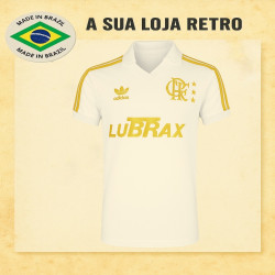 Camisa retrô Flamengo logo branca dourado comemorativa