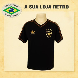 amisa retrô Botafogo preta dourado logo