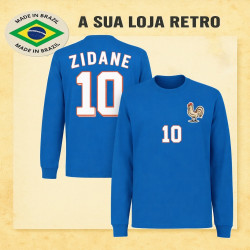 Camisa retrô França Zidane Branca ML.