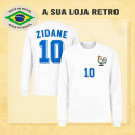 Camisa retrô França Zidane Branca ML