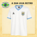 Camisa retrô do Uruguai Le Coq Branca 1986 .