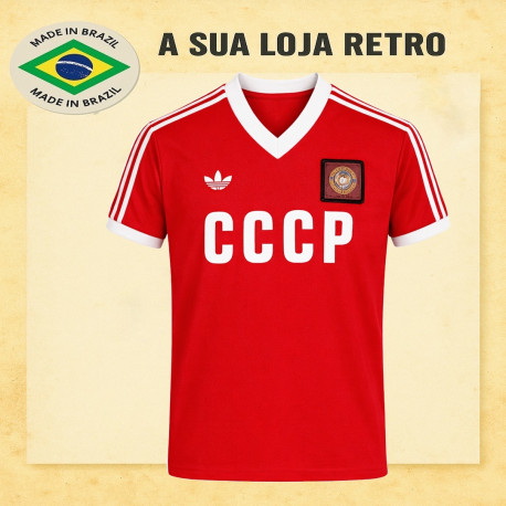 Camisa retrô CCCP logo vermelha 1986