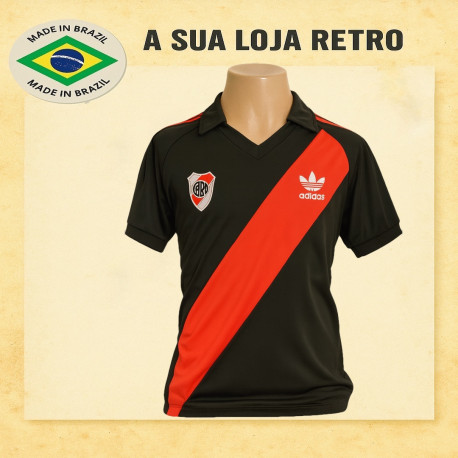Camisa retrô River Plate Preta Dry Fit- ARG