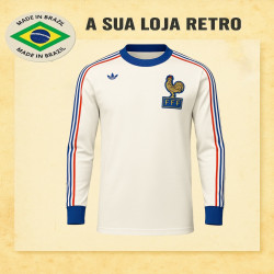 Camisa retrô França branca ML Dry Fit - 1978