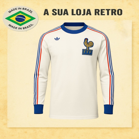 Camisa retrô França branca ML Dry Fit - 1978