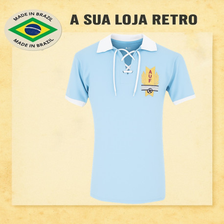 Camisa retrô Seleção do Uruguai Cordinha .Dry Fit 