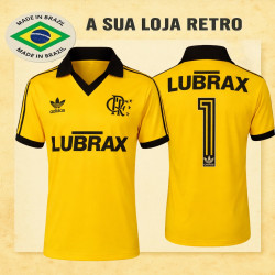 Camisa retrô Flamengo goleiro amarela lubrax