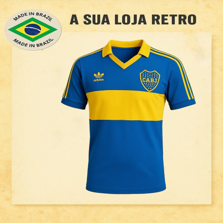 Camisa Retrô Dry Fit Boca Junior 1980 - ARG
