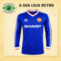 Camisa retrô Manchester United Azul 1986- ENG