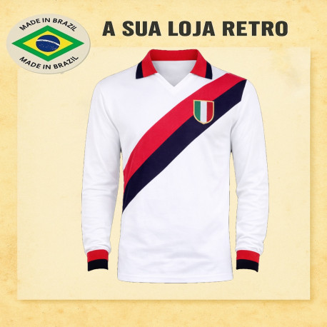 camisa retrô Milan AC branca - ITA