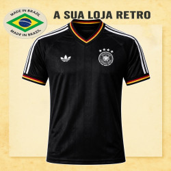 Camisa retrô Alemanha Preta Comemorativa